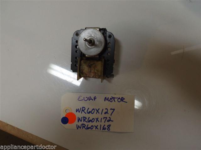 REFRIGERATOR WR60X127 WR60X172 WR60X168 EVAPORATOR MOTOR W/O BLADE USED REFRIGERATOR WR60X127 WR60X172 WR60X168 EVAPORATOR MOTOR W/O BLADE USED